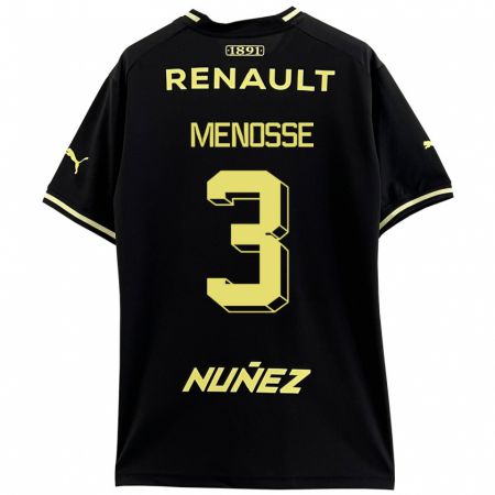 Kandiny Uomo Maglia Hernán Menosse #3 Nero Kit Gara Away 2023/24 Maglietta