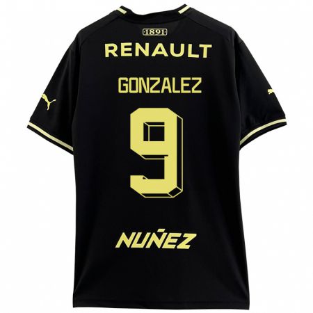 Kandiny Uomo Maglia Franco González #9 Nero Kit Gara Away 2023/24 Maglietta