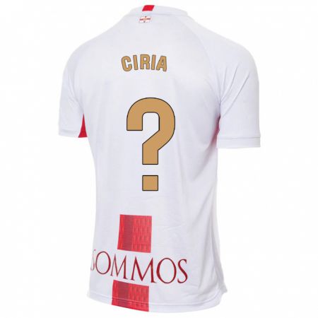 Kandiny Uomo Maglia Alex Ciria #0 Bianco Kit Gara Away 2023/24 Maglietta