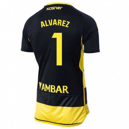 Kandiny Hombre Camiseta Cristian Álvarez #1 Negro Amarillo 2ª Equipación 2023/24 La Camisa México