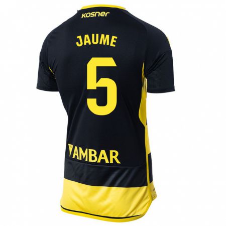 Kandiny Uomo Maglia Jaume Grau #5 Nero Giallo Kit Gara Away 2023/24 Maglietta