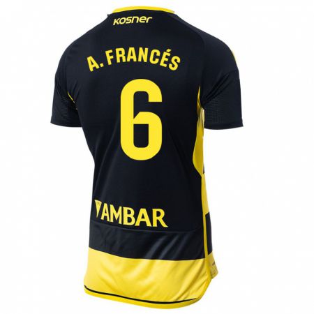 Kandiny Hombre Camiseta Alejandro Francés #6 Negro Amarillo 2ª Equipación 2023/24 La Camisa México