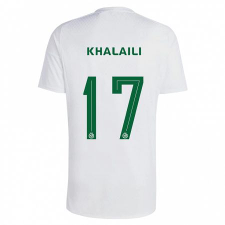 Kandiny Uomo Maglia Iyad Khalaili #17 Verde Blu Kit Gara Away 2023/24 Maglietta