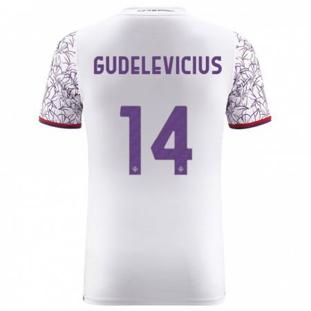 Kandiny Uomo Maglia Ernestas Gudelevicius #14 Bianco Kit Gara Away 2023/24 Maglietta