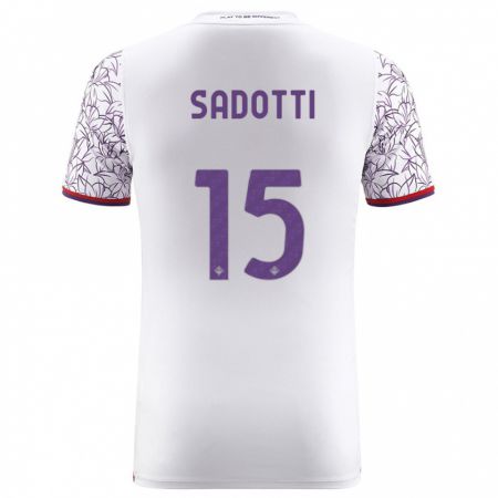 Kandiny Uomo Maglia Edoardo Sadotti #15 Bianco Kit Gara Away 2023/24 Maglietta