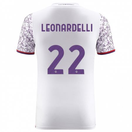 Kandiny Uomo Maglia Pietro Leonardelli #22 Bianco Kit Gara Away 2023/24 Maglietta