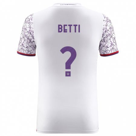 Kandiny Uomo Maglia Tiziano Betti #0 Bianco Kit Gara Away 2023/24 Maglietta