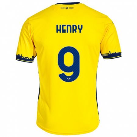 Kandiny Uomo Maglia Thomas Henry #9 Giallo Kit Gara Away 2023/24 Maglietta