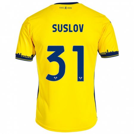 Kandiny Herren Tomas Suslov #31 Gelb Auswärtstrikot Trikot 2023/24 T-Shirt Österreich