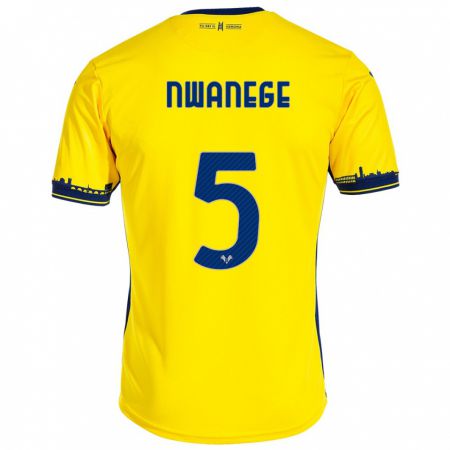 Kandiny Uomo Maglia Karlson Nwanege #5 Giallo Kit Gara Away 2023/24 Maglietta