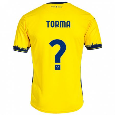 Kandiny Uomo Maglia Salvatore Torma #0 Giallo Kit Gara Away 2023/24 Maglietta