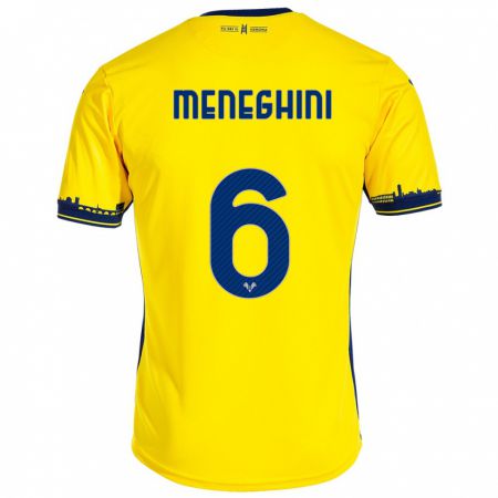 Kandiny Uomo Maglia Sofia Meneghini #6 Giallo Kit Gara Away 2023/24 Maglietta