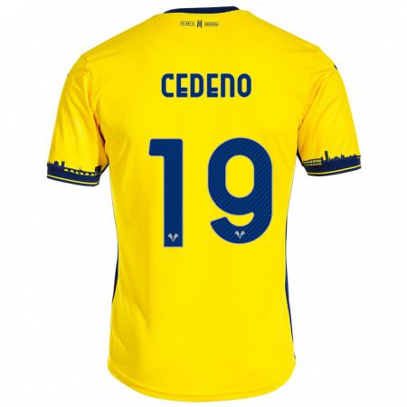 Kandiny Uomo Maglia Lineth Cedeno #19 Giallo Kit Gara Away 2023/24 Maglietta