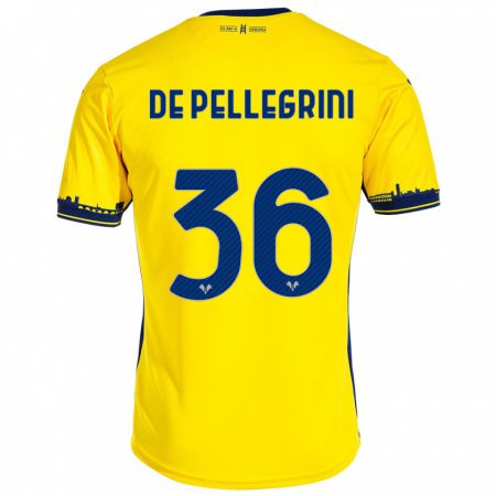 Kandiny Uomo Maglia Erika De Pellegrini #36 Giallo Kit Gara Away 2023/24 Maglietta