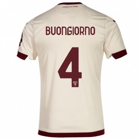 Kandiny Uomo Maglia Alessandro Buongiorno #4 Champagne Kit Gara Away 2023/24 Maglietta