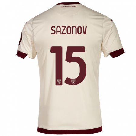 Kandiny Uomo Maglia Saba Sazonov #15 Champagne Kit Gara Away 2023/24 Maglietta