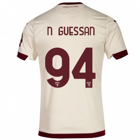 Kandiny Herren Ange Caumenan N'guessan #94 Sekt Auswärtstrikot Trikot 2023/24 T-Shirt Österreich