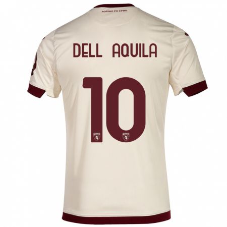 Kandiny Uomo Maglia Francesco Dell'aquila #10 Champagne Kit Gara Away 2023/24 Maglietta