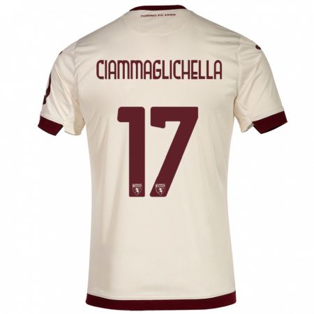 Kandiny Uomo Maglia Aaron Ciammaglichella #17 Champagne Kit Gara Away 2023/24 Maglietta