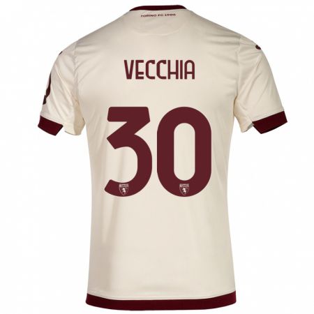 Kandiny Uomo Maglia Marco Dalla Vecchia #30 Champagne Kit Gara Away 2023/24 Maglietta