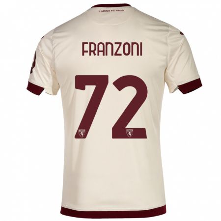 Kandiny Uomo Maglia Nicolò Franzoni #72 Champagne Kit Gara Away 2023/24 Maglietta