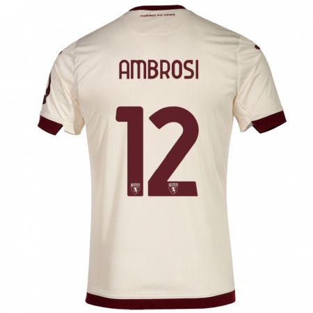 Kandiny Uomo Maglia Martina Ambrosi #12 Champagne Kit Gara Away 2023/24 Maglietta