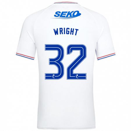 Kandiny Uomo Maglia Kieran Wright #32 Bianco Kit Gara Away 2023/24 Maglietta