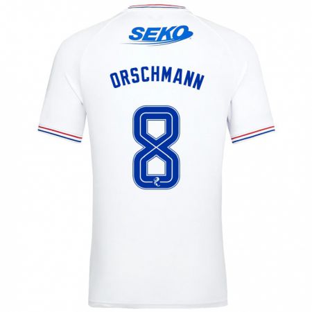 Kandiny Uomo Maglia Dina Orschmann #8 Bianco Kit Gara Away 2023/24 Maglietta