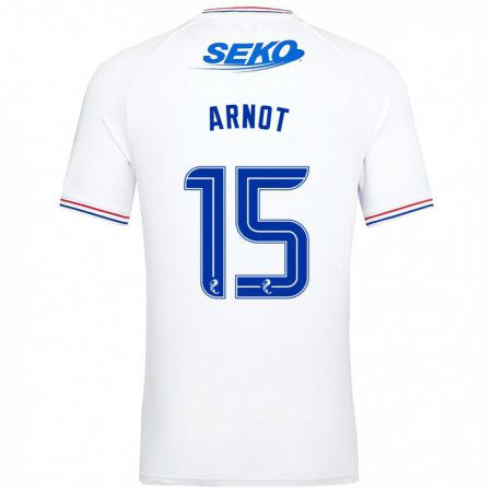 Kandiny Uomo Maglia Elizabeth Arnot #15 Bianco Kit Gara Away 2023/24 Maglietta