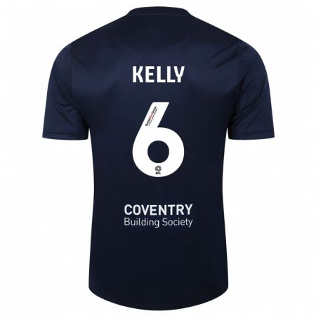 Kandiny Hombre Camiseta Liam Kelly #6 Rojo Azul Marino 2ª Equipación 2023/24 La Camisa