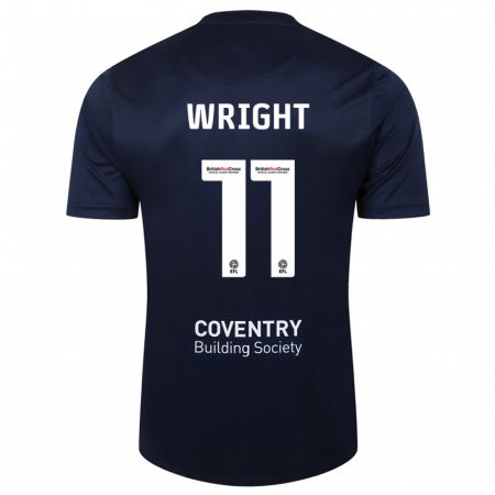 Kandiny Hombre Camiseta Haji Wright #11 Rojo Azul Marino 2ª Equipación 2023/24 La Camisa