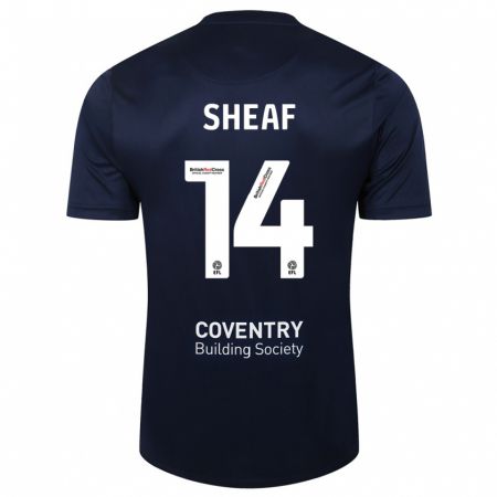 Kandiny Uomo Maglia Ben Sheaf #14 Marina Rossa Kit Gara Away 2023/24 Maglietta