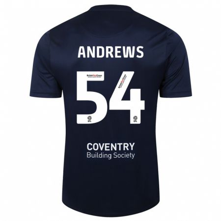 Kandiny Herren Kai Andrews #54 Rote Marine Auswärtstrikot Trikot 2023/24 T-Shirt Österreich