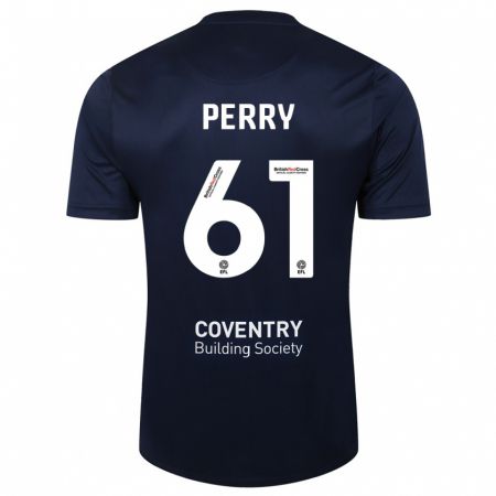 Kandiny Heren Callum Perry #61 Rode Marine Uitshirt Uittenue 2023/24 T-Shirt België