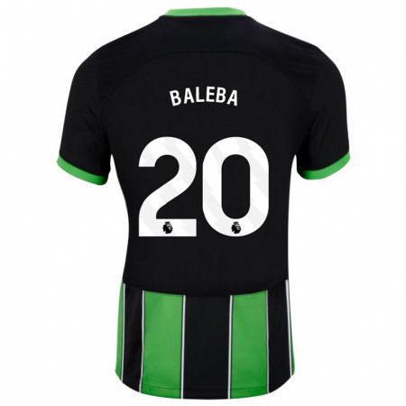 Kandiny Uomo Maglia Carlos Baleba #20 Nero Verde Kit Gara Away 2023/24 Maglietta