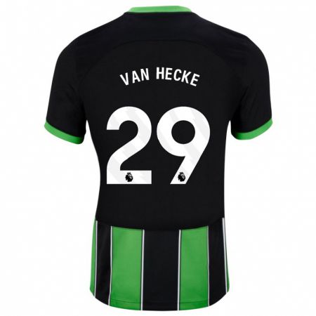 Kandiny Uomo Maglia Jan Paul Van Hecke #29 Nero Verde Kit Gara Away 2023/24 Maglietta