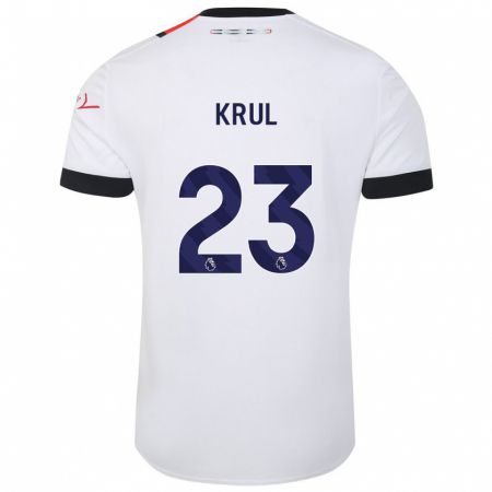 Kandiny Uomo Maglia Tim Krul #23 Bianco Kit Gara Away 2023/24 Maglietta