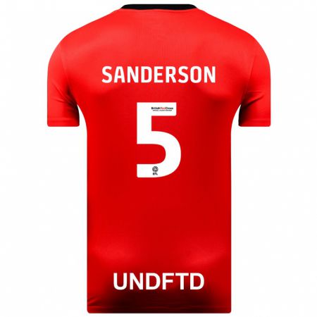 Kandiny Uomo Maglia Dion Sanderson #5 Rosso Kit Gara Away 2023/24 Maglietta