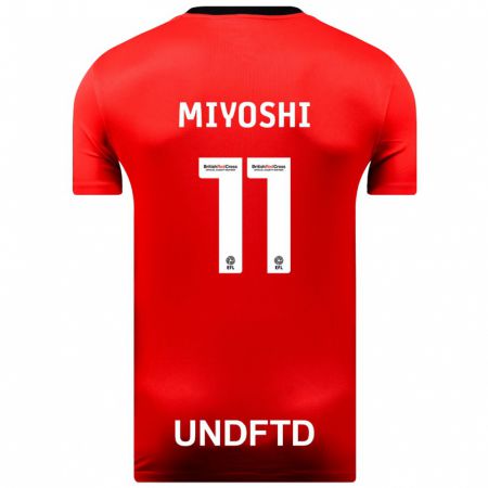 Kandiny Uomo Maglia Koji Miyoshi #11 Rosso Kit Gara Away 2023/24 Maglietta