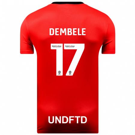 Kandiny Uomo Maglia Siriki Dembélé #17 Rosso Kit Gara Away 2023/24 Maglietta