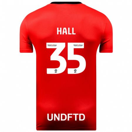 Kandiny Uomo Maglia George Hall #35 Rosso Kit Gara Away 2023/24 Maglietta