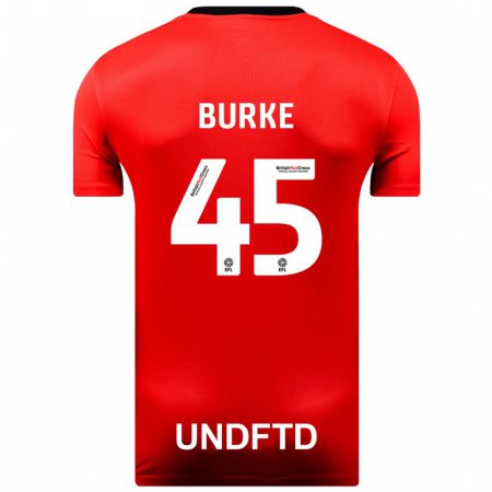 Kandiny Uomo Maglia Oliver Burke #45 Rosso Kit Gara Away 2023/24 Maglietta