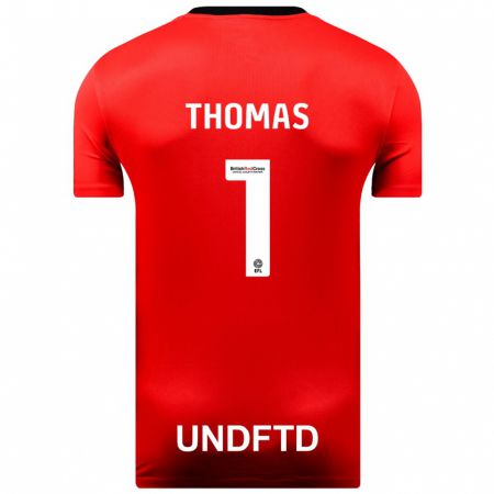 Kandiny Uomo Maglia Lucy Thomas #1 Rosso Kit Gara Away 2023/24 Maglietta