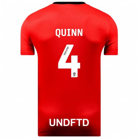 Kandiny Uomo Maglia Louise Catherine Quinn #4 Rosso Kit Gara Away 2023/24 Maglietta