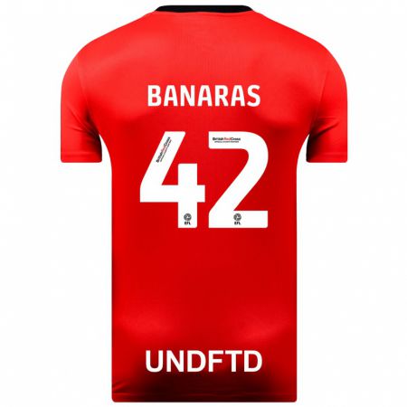 Kandiny Uomo Maglia Layla Banaras #42 Rosso Kit Gara Away 2023/24 Maglietta