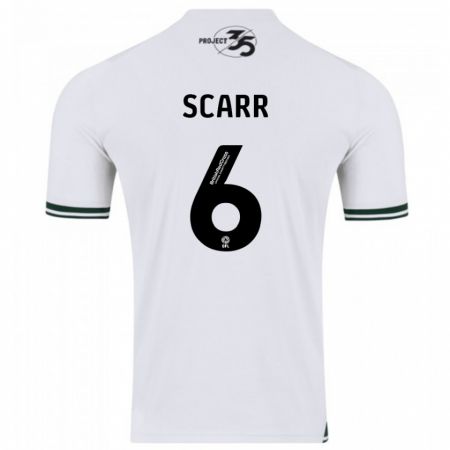 Kandiny Uomo Maglia Dan Scarr #6 Bianco Kit Gara Away 2023/24 Maglietta