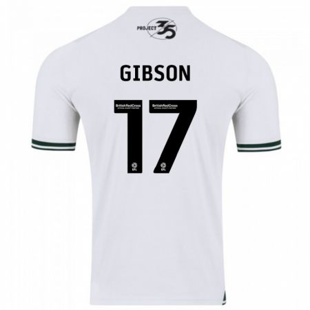 Kandiny Uomo Maglia Lewis Gibson #17 Bianco Kit Gara Away 2023/24 Maglietta