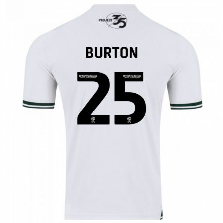 Kandiny Uomo Maglia Callum Burton #25 Bianco Kit Gara Away 2023/24 Maglietta