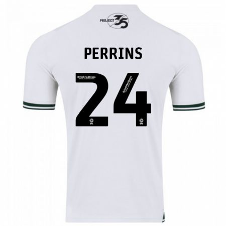 Kandiny Uomo Maglia Grace Perrins #24 Bianco Kit Gara Away 2023/24 Maglietta