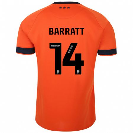 Kandiny Uomo Maglia Zoe Barratt #14 Arancia Kit Gara Away 2023/24 Maglietta